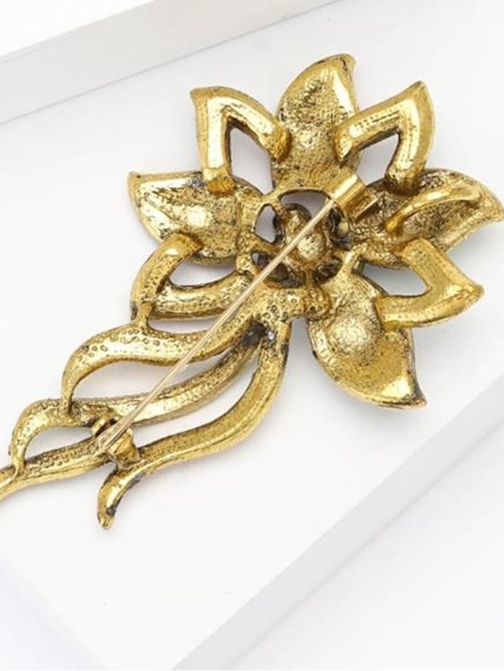 Multicolor Crystal Flower Brooch Pin - Picture 5 of 5